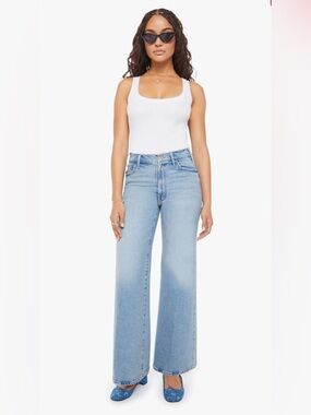 MOTHER-PETITES The Lil Hustler Roller Sneak Wide Leg Jeans